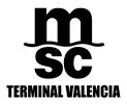 Tickets Salida Terminal en APP Transporte.�MSC Terminal Valencia.�